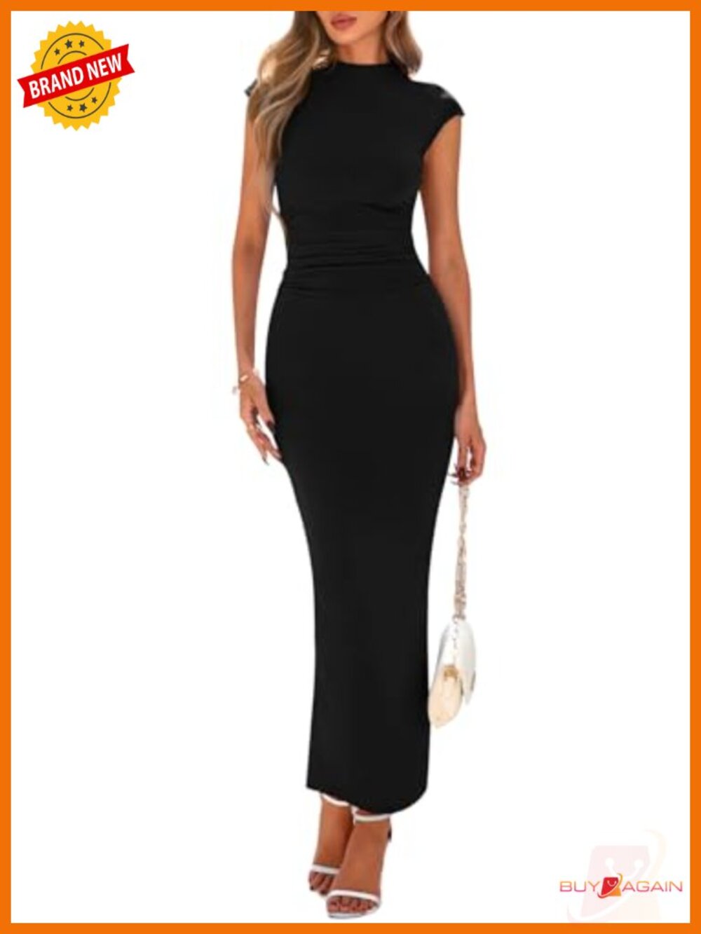 PRETTYGARDEN Women's Summer Maxi Dress Ruched Bodycon Sleeveless Formal Wedding